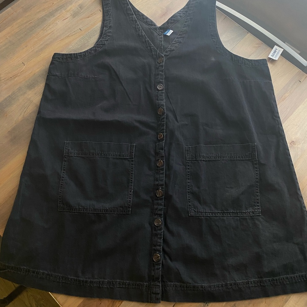 Old Navy Black V-Neck Denim Mini Dress